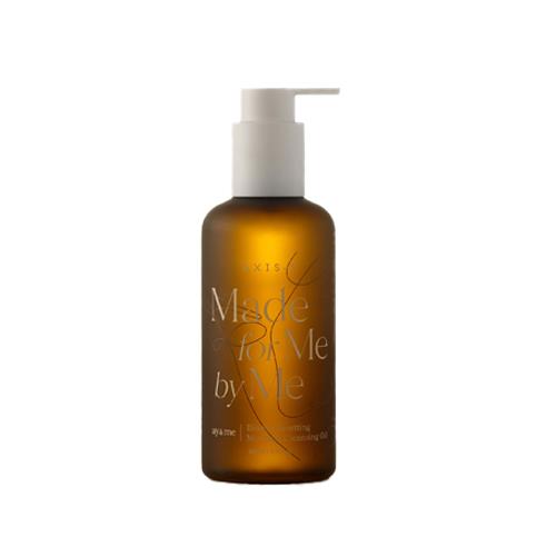 Lightweight cleansing oil bottle on pastel background